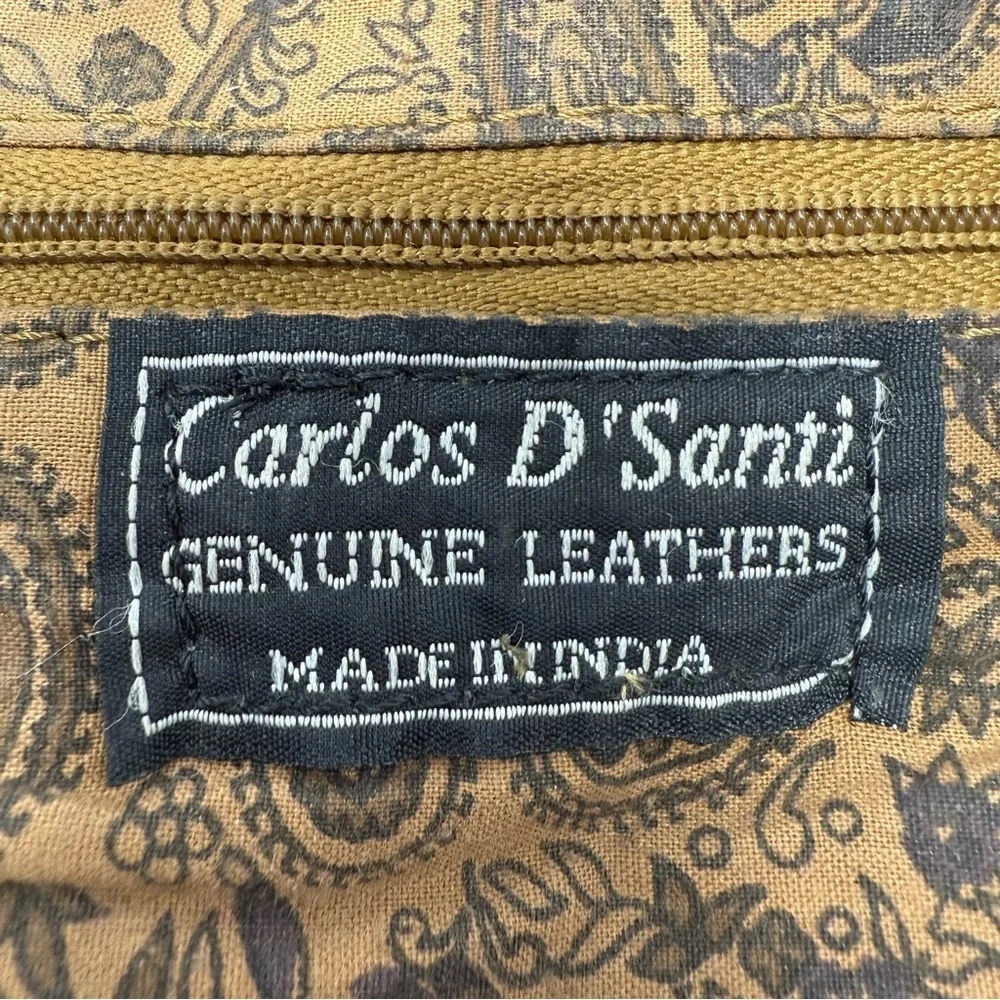 Carlos D'Santi Women's Black Pebbled Leather Bag Hobo Crossbody Style Medium‎
